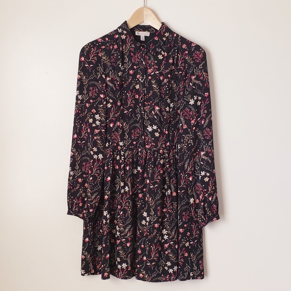 Lila Rose Black Floral Dress
